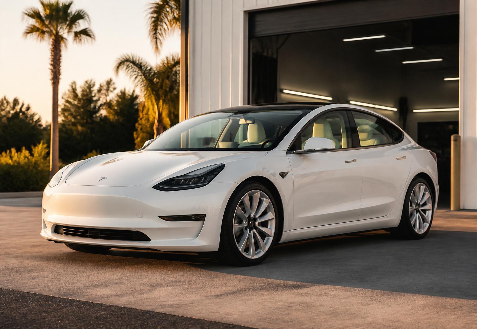 Tesla Model 3 with Clear window tint